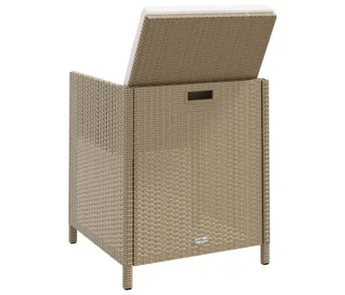 Dārza Krēsli Ar Soliņiem, 2 Gab., Bēša Pe Rotangpalma Vidaxl