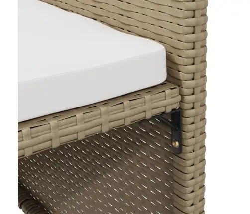 Dārza Krēsli Ar Soliņiem, 2 Gab., Bēša Pe Rotangpalma Vidaxl