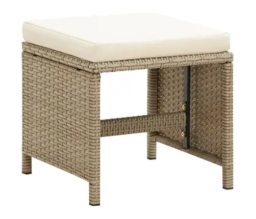 Dārza Krēsli Ar Soliņiem, 2 Gab., Bēša Pe Rotangpalma Vidaxl