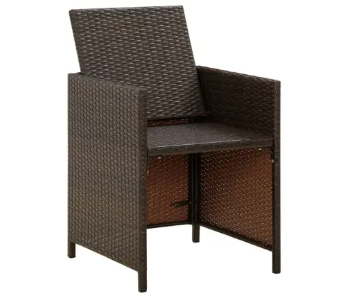 Sodo Valgomojo Kėdės Su Pagalvėmis, 4Vnt., Rudos, Poliratanas