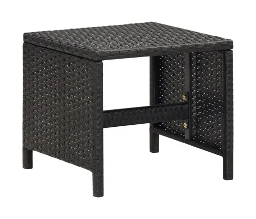 Sodo Taburetės Su Pagalvėlėmis, 4Vnt., Juodos, Poliratanas