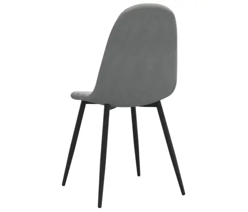 Valgomojo Kėdės, 6Vnt., Šviesiai Pilkos, Aksomas