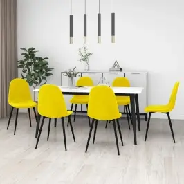 Söögitoolid 6 Tk, Sinepikollane, Samet