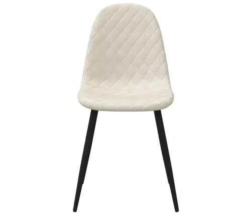 Valgomojo Kėdės, 6Vnt., Kreminės Baltos Spalvos, Aksomas