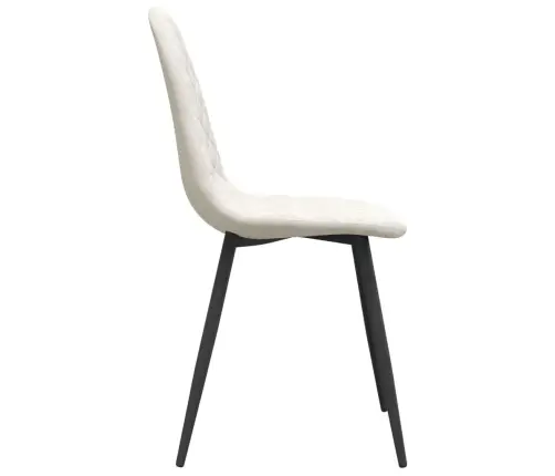 Valgomojo Kėdės, 6Vnt., Kreminės Baltos Spalvos, Aksomas