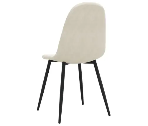 Valgomojo Kėdės, 6Vnt., Kreminės Baltos Spalvos, Aksomas