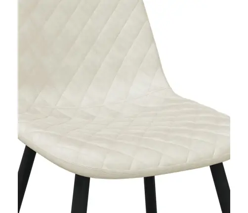 Valgomojo Kėdės, 6Vnt., Kreminės Baltos Spalvos, Aksomas