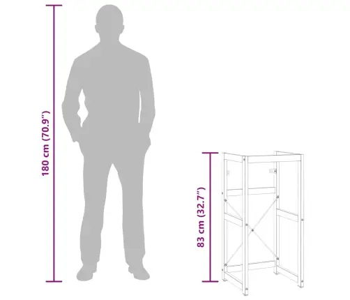 Vannitoa Valamuraam, Valge, 40 X 38 X 83 cm Raud