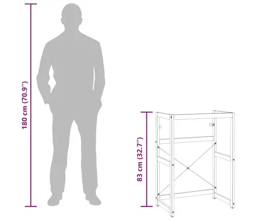 Vonios Kambario Praustuvo Rėmas, Baltas, 59X38X83cm Geležis