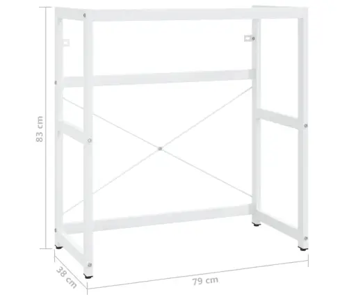 Vannasistabas Izlietnes Rāmis, Balts, 79X38X83 Cm, Dzelzs Vidaxl