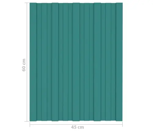 Katusepaneel 12 Tk, Tsingitud Terasest, Roheline, 60 X 45 Cm