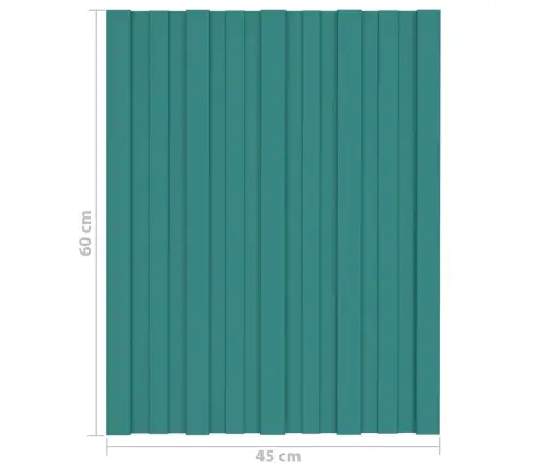 Katusepaneel 36 Tk, Tsingitud Terasest, Roheline, 60 X 45 Cm