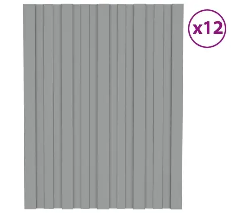 Katusepaneel 12 Tk, Tsingitud Terasest, Hall, 60 X 45 Cm