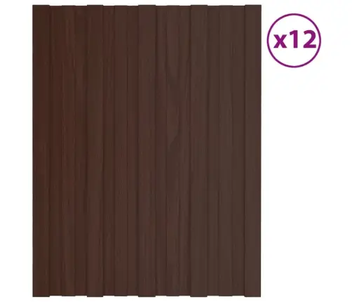 Katusepaneel 12 Tk, Tsingitud Terasest, Pruun, 60 X 45 Cm