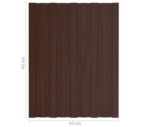 Katusepaneel 36 Tk, Tsingitud Terasest, Pruun, 60 X 45 Cm