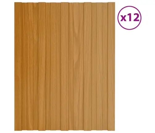 Jumta Paneļi, 12 Gab., Cinkots Tērauds, Dabīga Krāsa, 60X45 Cm Vidaxl