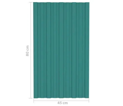 Katusepaneel 12 Tk, Tsingitud Terasest, Roheline, 80 X 45 Cm