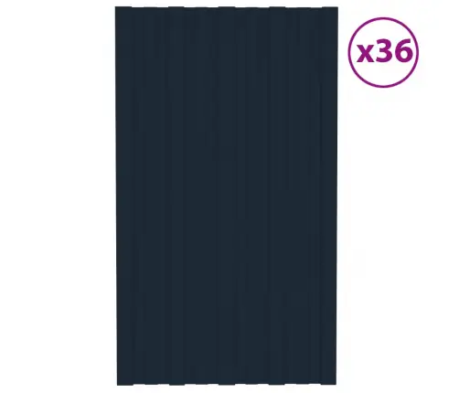 Katusepaneel 36 Tk, Tsingitud Terasest, Antratsiit, 80 X 45 Cm