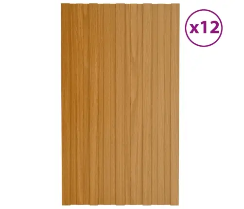 Katusepaneel 12 Tk, Tsingitud Terasest, Naturaalne, 80 X 45 Cm