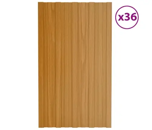 Katusepaneel 36 Tk, Tsingitud Terasest, Naturaalne, 80 X 45 Cm