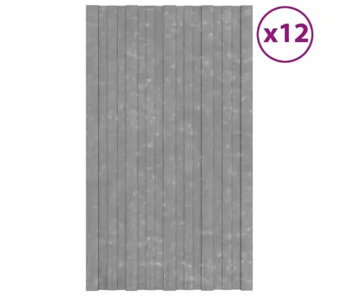 Katusepaneel 12 Tk, Tsingitud Terasest, Hõbedane, 80 X 45 Cm