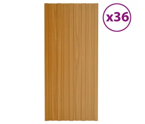 Katusepaneel 36 Tk, Tsingitud Terasest, Naturaalne, 100 X 45 Cm