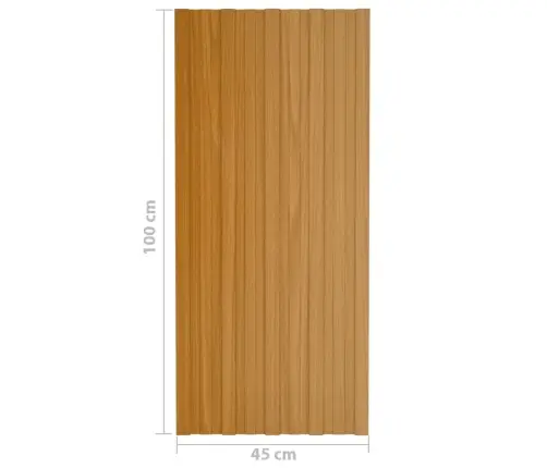 Katusepaneel 36 Tk, Tsingitud Terasest, Naturaalne, 100 X 45 Cm