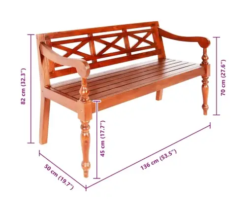 Bataavia Pink, 123 cm Mahagonipuit, Tumepruun