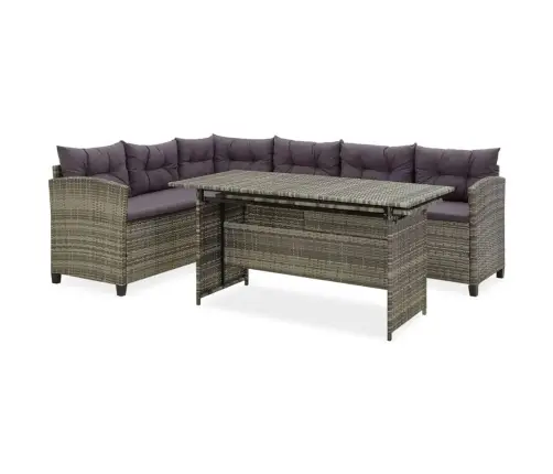 2-Daļīgs Dārza Atpūtas Mēbeļu Komplekts, Pelēka Pe Rotangpalma Vidaxl