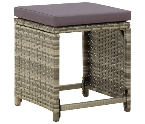 Dārza Soliņi, 4 Gab., Ar Matračiem, Pelēka Pe Rotangpalma Vidaxl