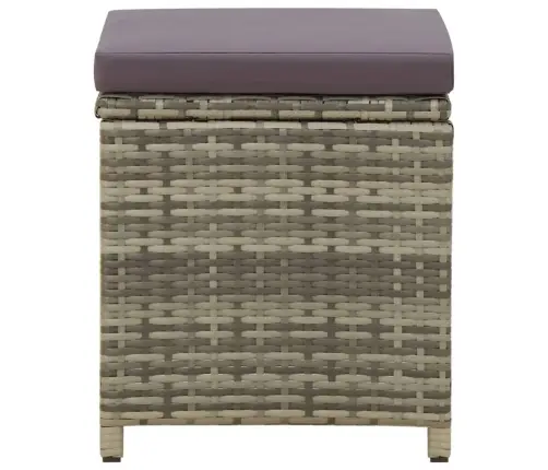 Dārza Soliņi, 4 Gab., Ar Matračiem, Pelēka Pe Rotangpalma Vidaxl