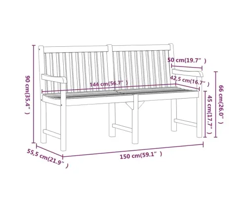 Sodo Suoliukas, 150cm Akacijos Medienos Masyvas