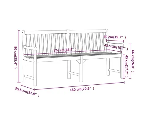 Dārza Sols, 180 Cm, Akācijas Masīvkoks Vidaxl