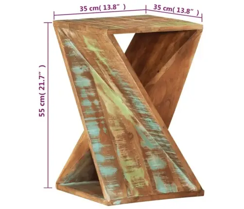 Šoninis Staliukas, 35X35X55cm Perdirbtos Medienos Masyvas