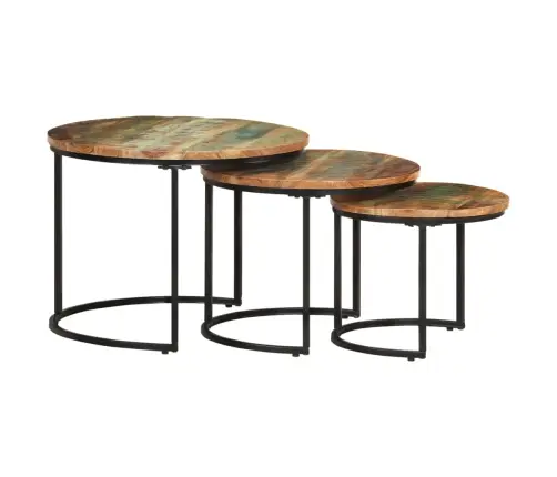 Kohvilauad 3 Tk, Taaskasutatud Puit