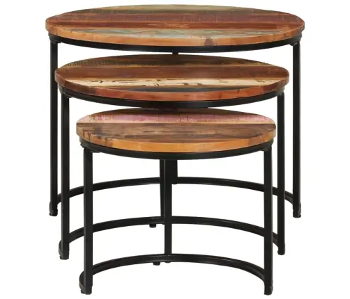 Kohvilauad 3 Tk, Taaskasutatud Puit