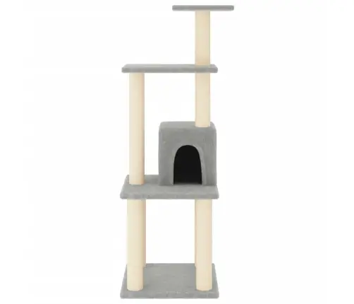 Kaķu Māja Ar Sizala Stabiem Nagu Asināšanai, 105 Cm, Pelēka Vidaxl