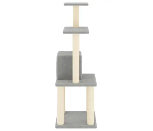 Kaķu Māja Ar Sizala Stabiem Nagu Asināšanai, 105 Cm, Pelēka Vidaxl