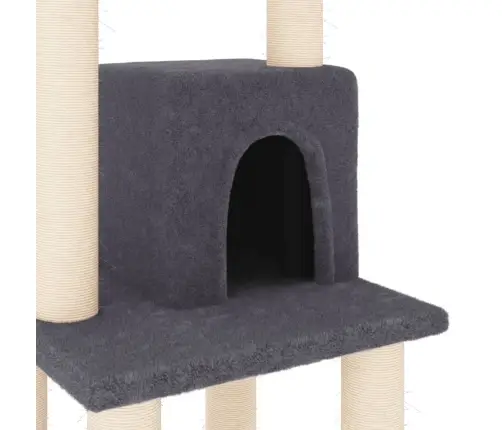 Kassimaja Sisalköitega Kraapimispuudega, Tumehall, 105 Cm