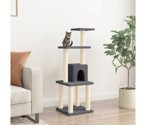 Kassimaja Sisalköitega Kraapimispuudega, Tumehall, 105 Cm