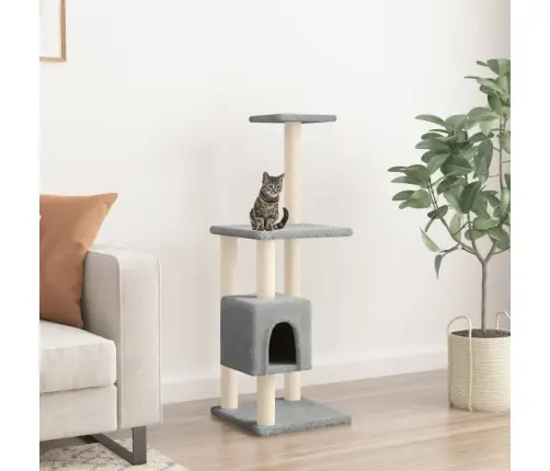 Kassimaja Sisalköitega Kraapimispuudega, Helehall, 104 Cm