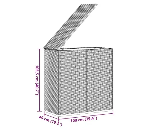 Aia Hoiukast, Pe-Rotang, 100X49X103,5 cm Pruun Aia Hoiukast, Pe-Rotang, 100X49X103,5 cm Pruun
