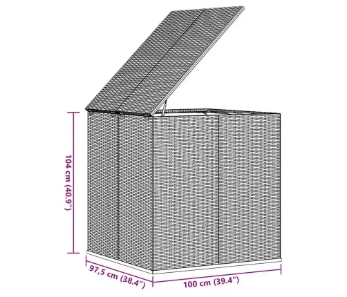 Aia Hoiukast, Pe Rotang, 100X97,5X104 cm Pruun