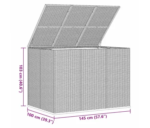 Aia Hoiukast, Pe Rotang, 145X100X103 cm Must