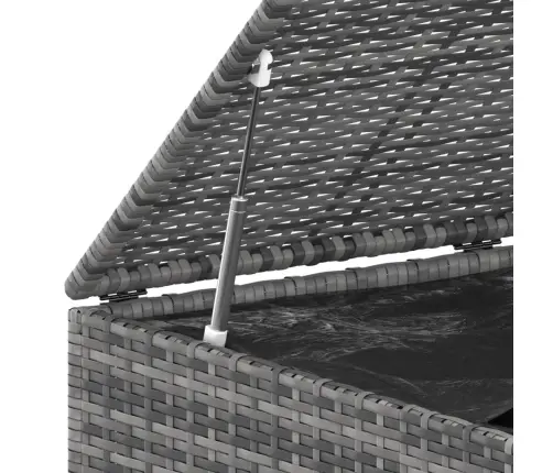 Dārza Spilvenu Kaste, 145X100X103 Cm, Pelēka Pe Rotangpalma Vidaxl