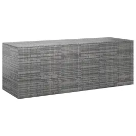 Dārza Spilvenu Kaste, 291X100,5X104 Cm, Pelēka Pe Rotangpalma Vidaxl