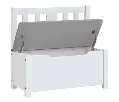 Bērnu Sols Ar Kasti, Balts Ar Pelēku, 60X30X55 Cm, Mdf Vidaxl