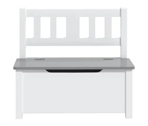 Bērnu Sols Ar Kasti, Balts Ar Pelēku, 60X30X55 Cm, Mdf Vidaxl