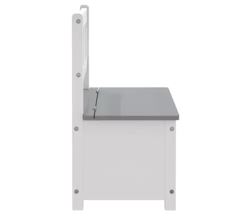 Bērnu Sols Ar Kasti, Balts Ar Pelēku, 60X30X55 Cm, Mdf Vidaxl