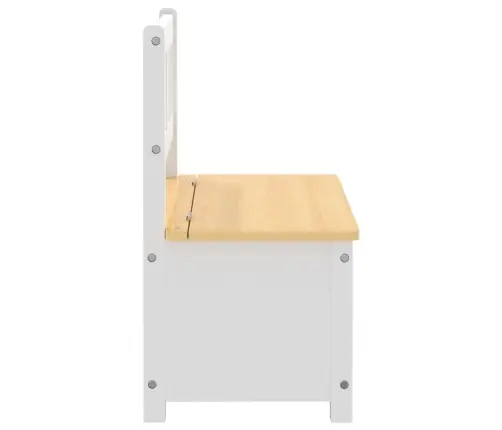 Bērnu Sols Ar Kasti, Balts Ar Bēšu, 60X30X55 Cm, Mdf Vidaxl